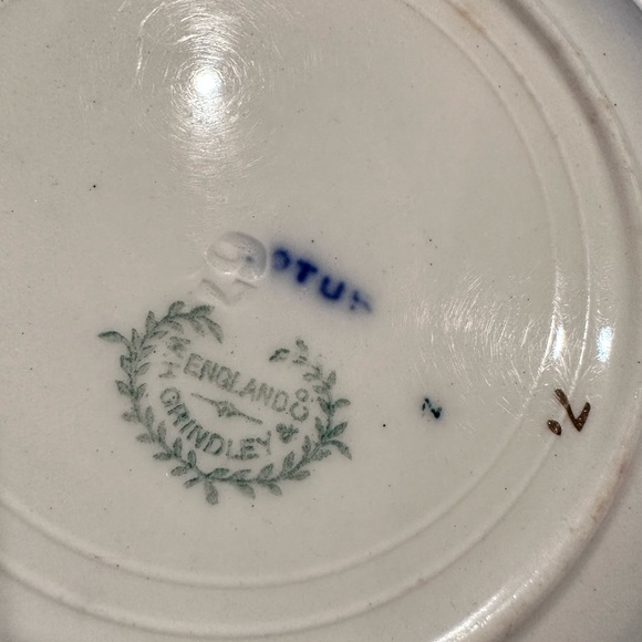 Lotus Saucer Plate by W.H. Grindley Flow Blue - Picture 4 of 5